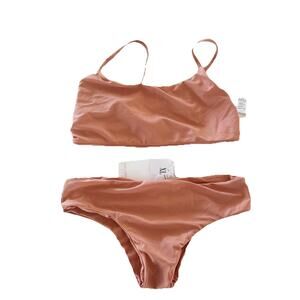 San Lorenzo Bikinis Earthy Orange tanga bottom/crossback top XS NEW